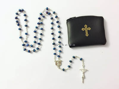 Blue Glass Rosary 350201