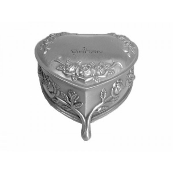 Elegant Heart Shape Polished Metal Jewelry Box #250703