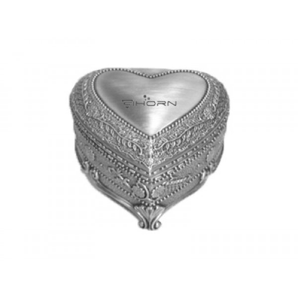 Metal Heart-Shaped Jewelry Box In Pewter Plated #250702